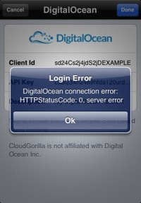 Error wrong credentials