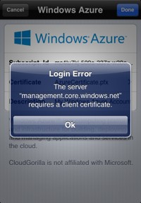 Error wrong credentials